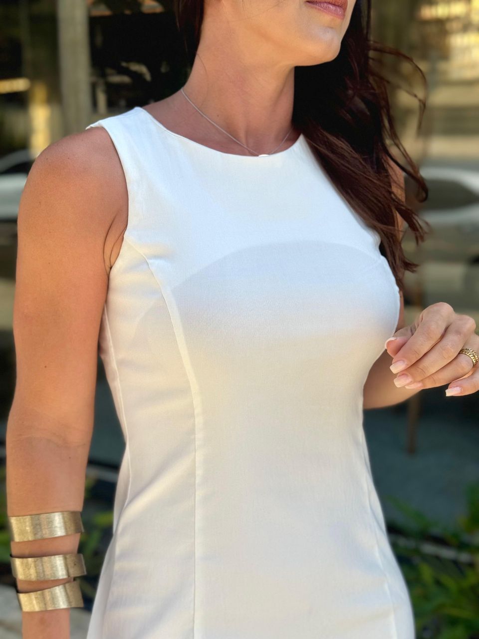 Vestido Tubinho Alfaiataria Chloé Off White