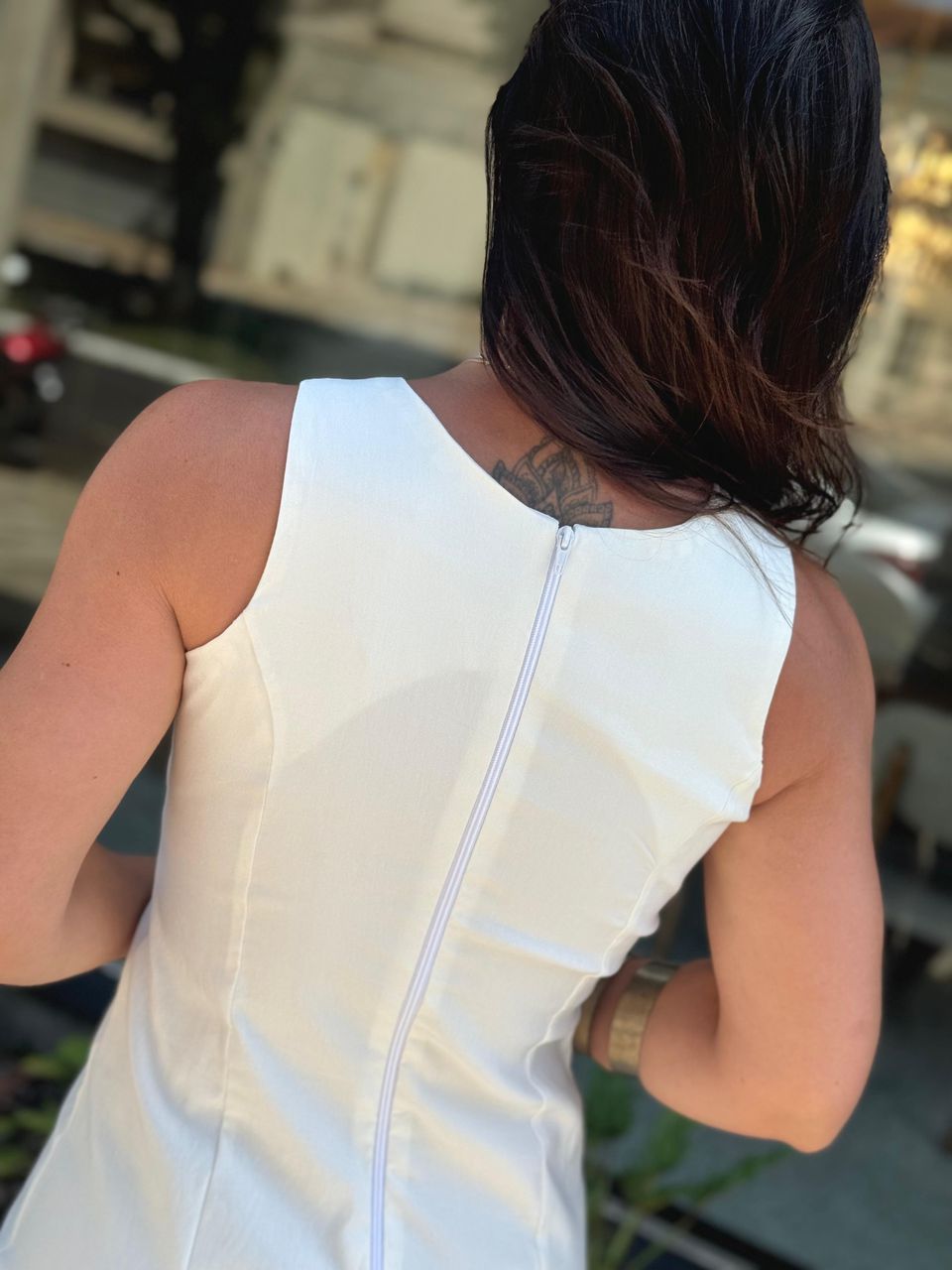 Vestido Tubinho Alfaiataria Chloé Off White