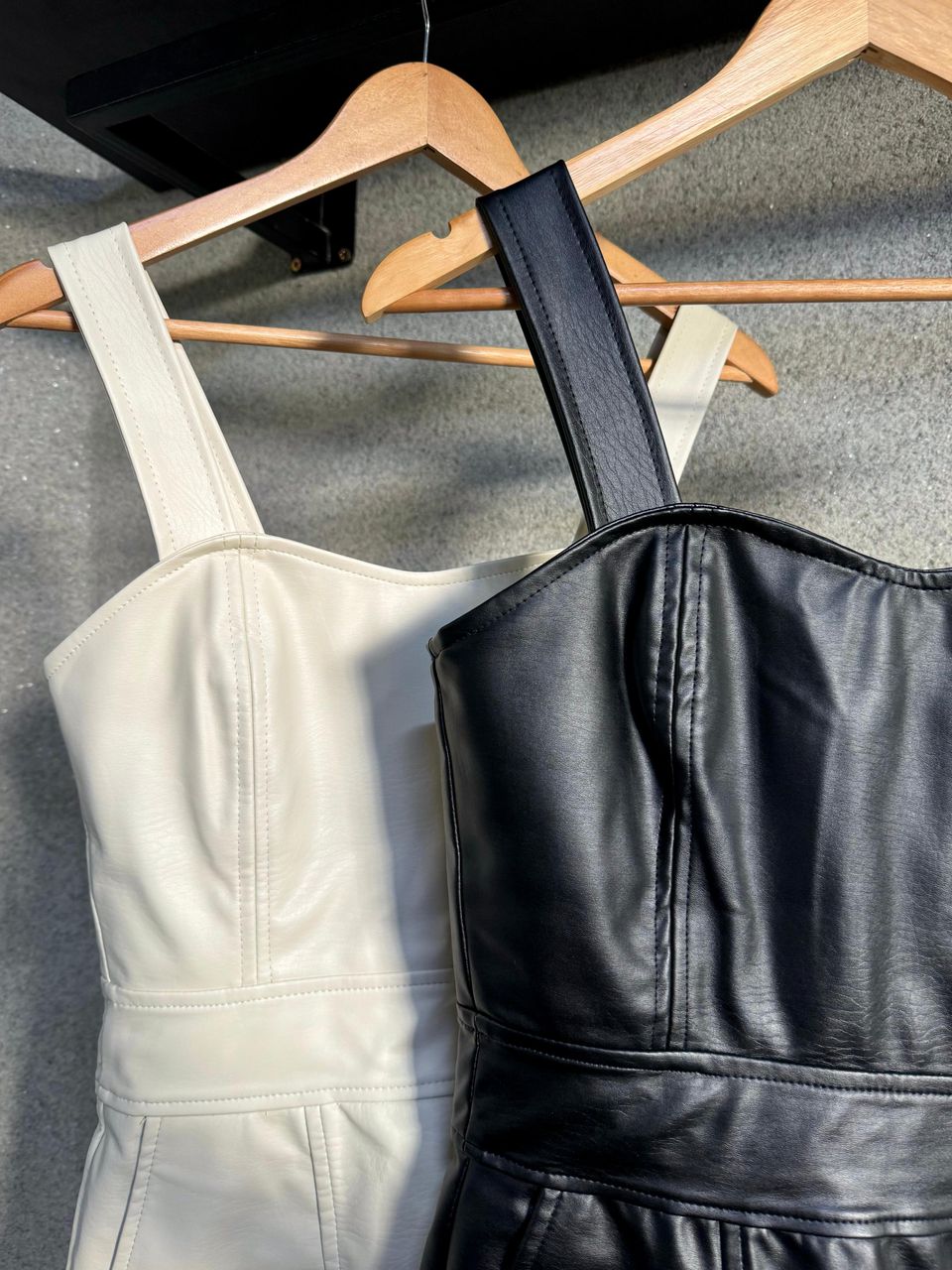 Vestido Courino com Alça Dri Creme
