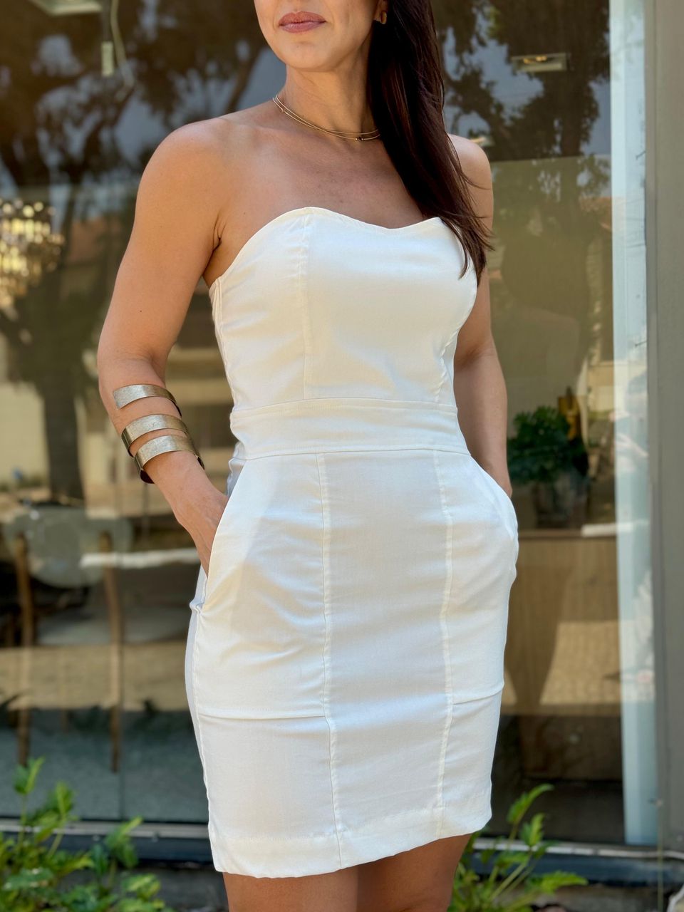 Vestido Tomara que Caia Alfaiataria Off White Dri