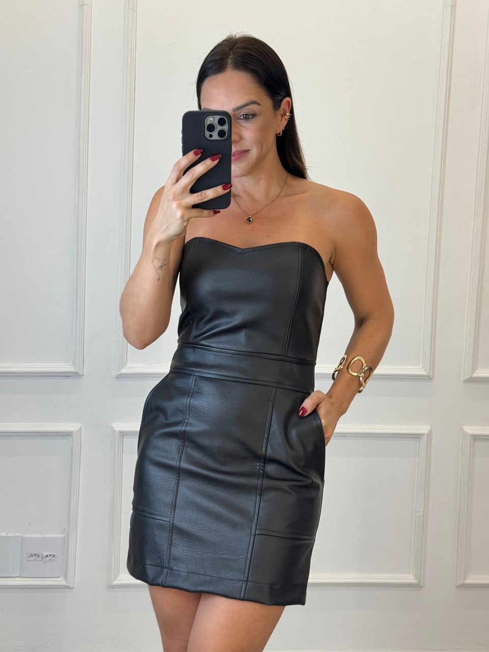Vestido Tomara que Caia Courino Dri Ferreira Preto - Arpaia