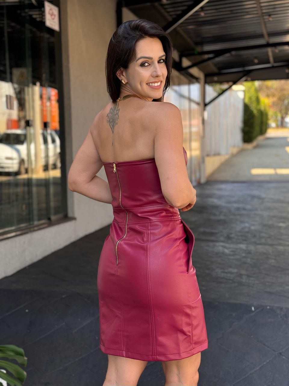 Vestido Tomara que Caia Courino Dri Cabernet