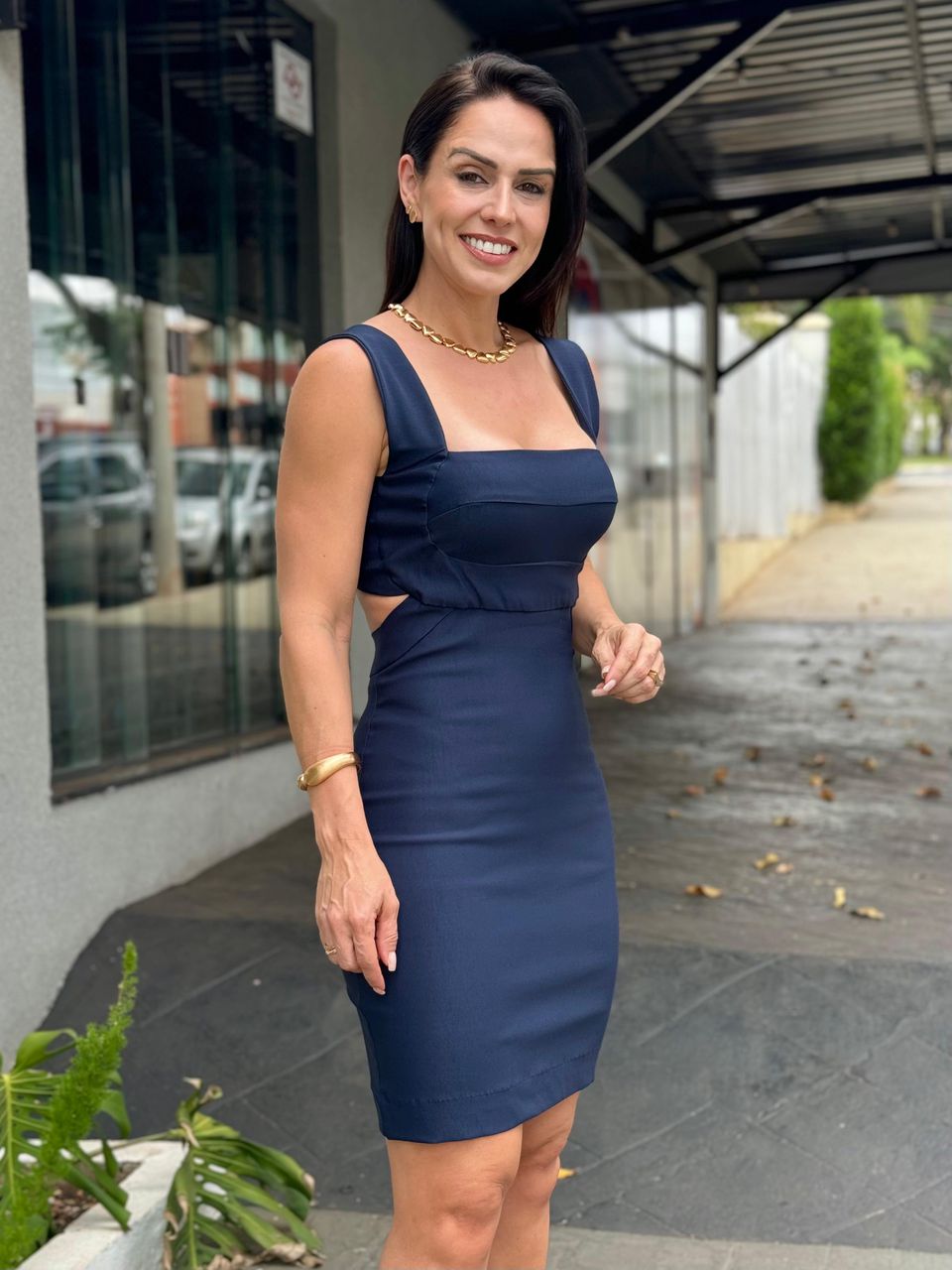 Vestido Curto Eleonora Azul Marinho - Arpaia