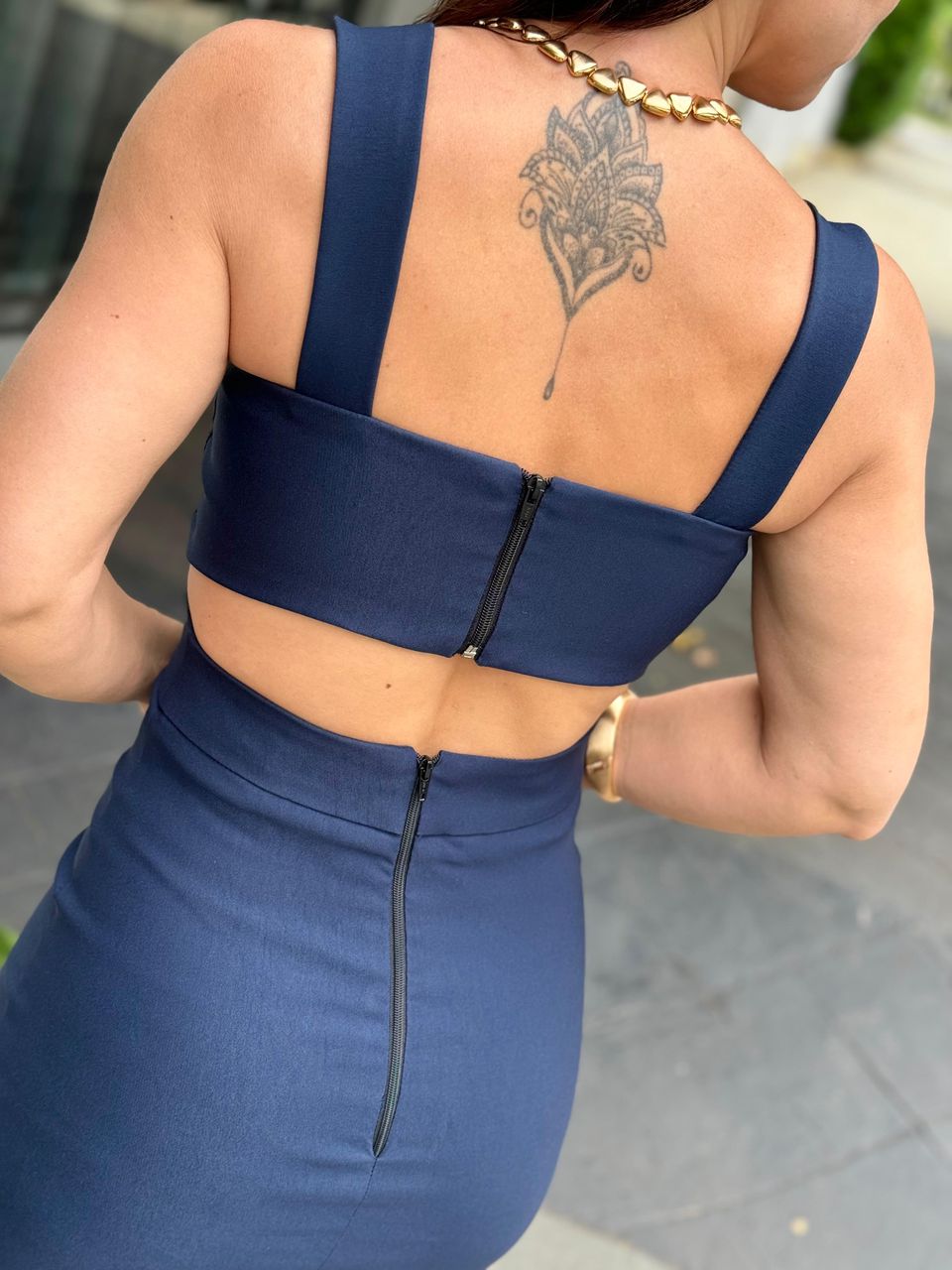 Vestido Curto Eleonora Azul Marinho