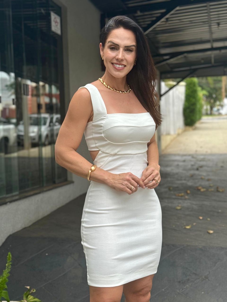 Vestido Curto Eleonora Off White - Arpaia