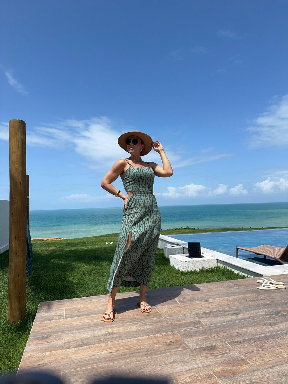Vestido Linho Eloise Estampa Folhas