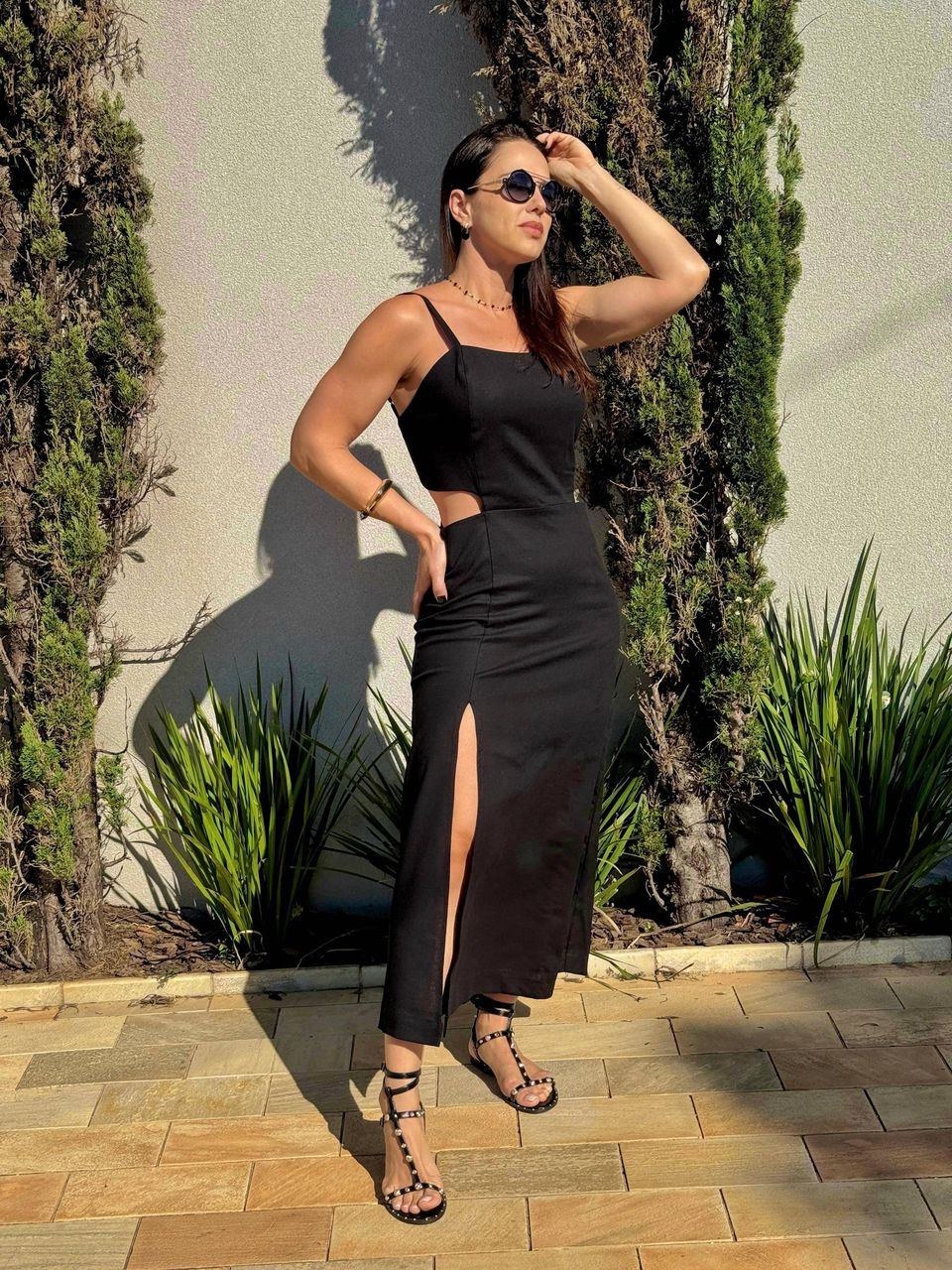 Vestido Linho Eloise Preto - Arpaia