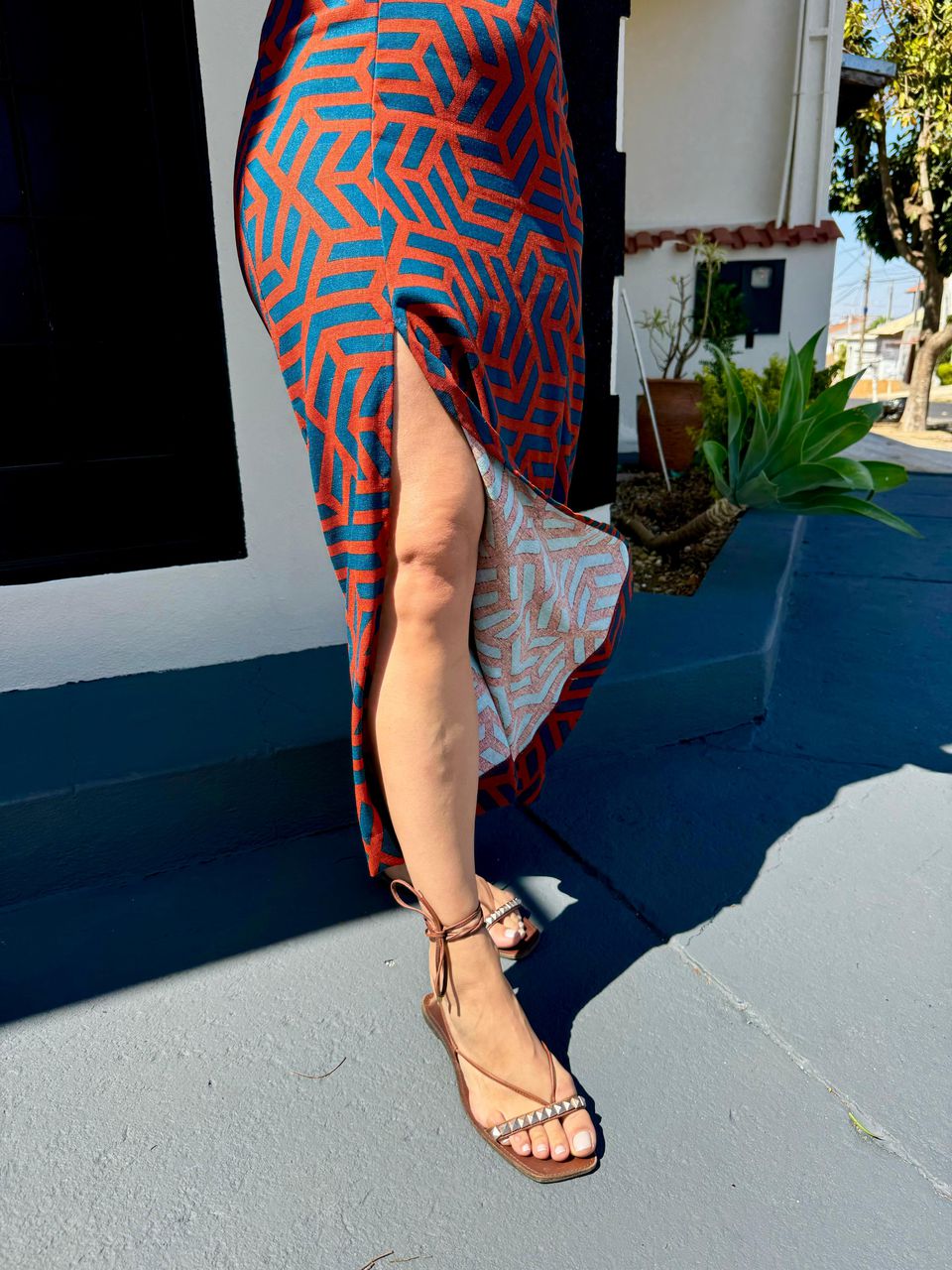 Vestido Linho Eloise Estampa Mosaico