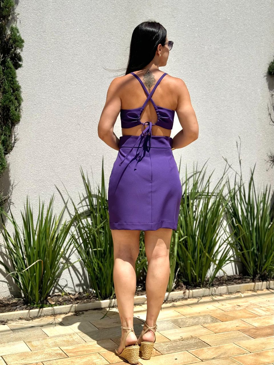 Vestido Curto Fiorella Roxo