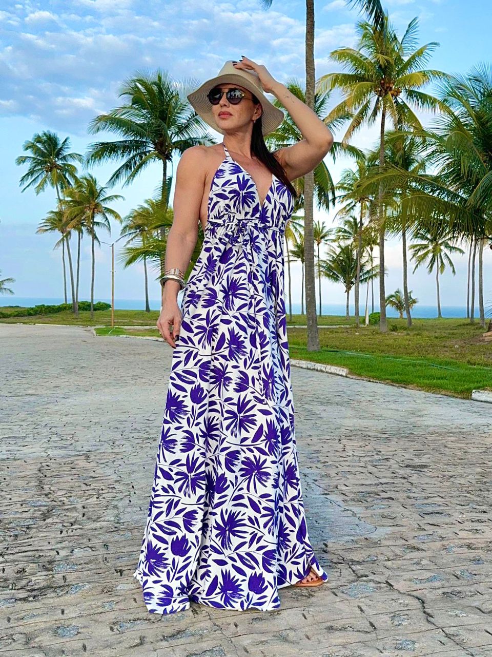 Vestido Linho Estampado Flora