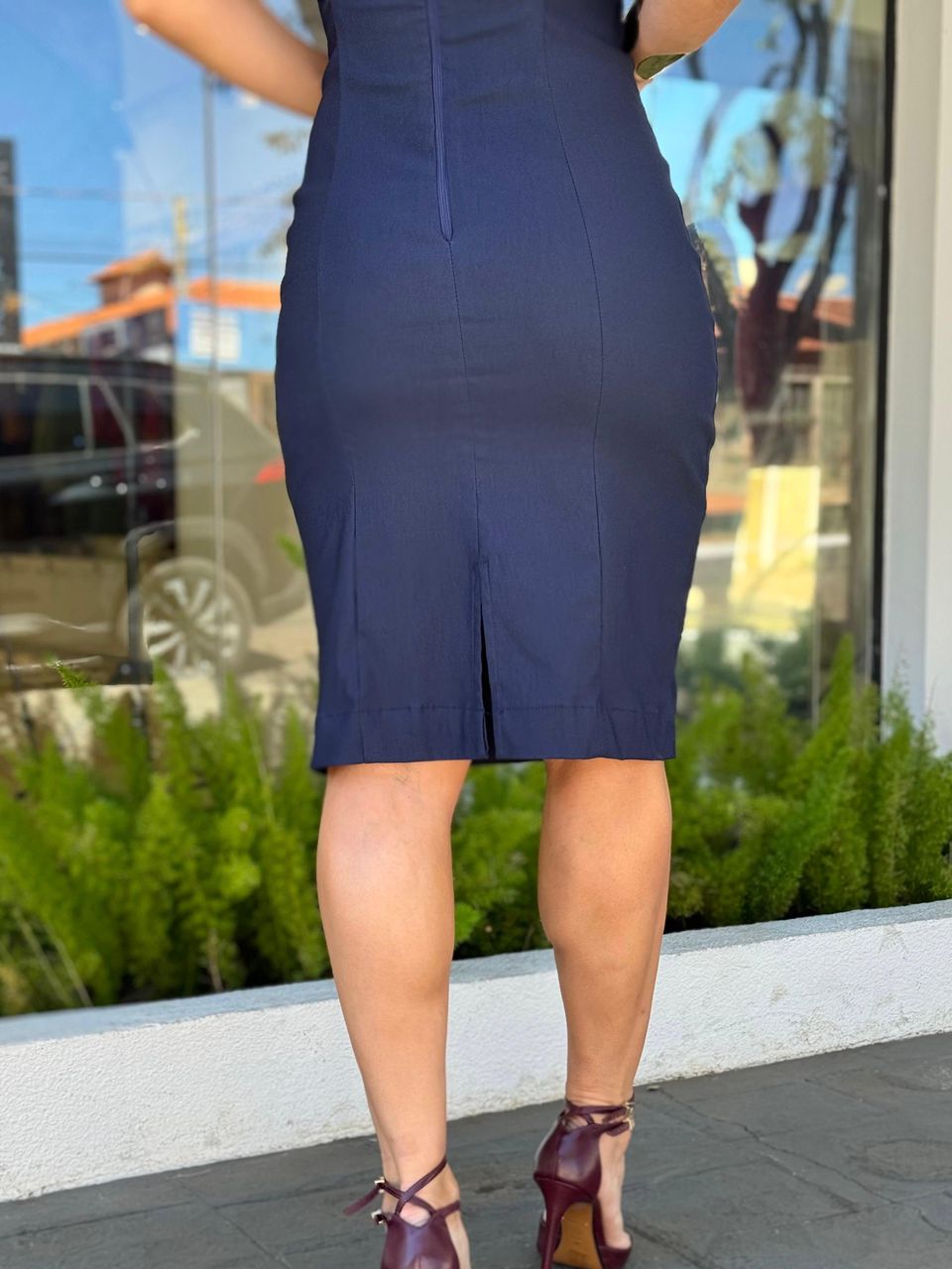 Vestido Midi Genebra Azul Marinho