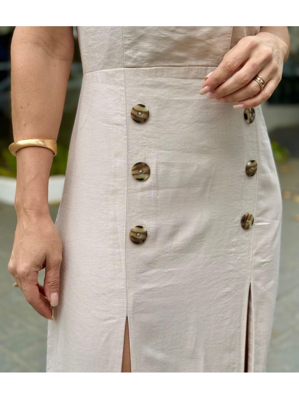 Vestido Longo Areia Iara