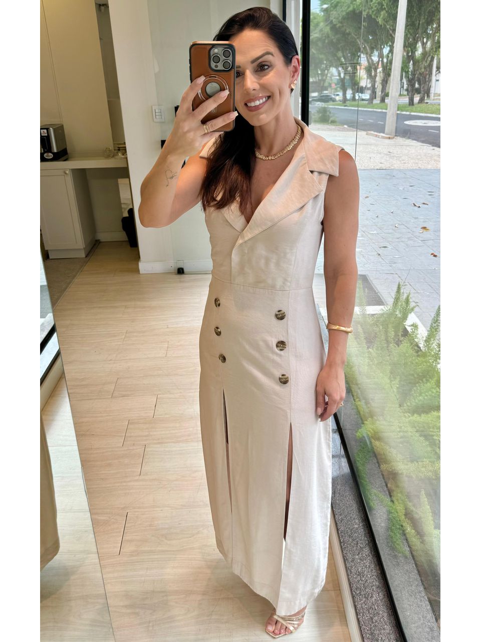 Vestido Longo Areia Iara
