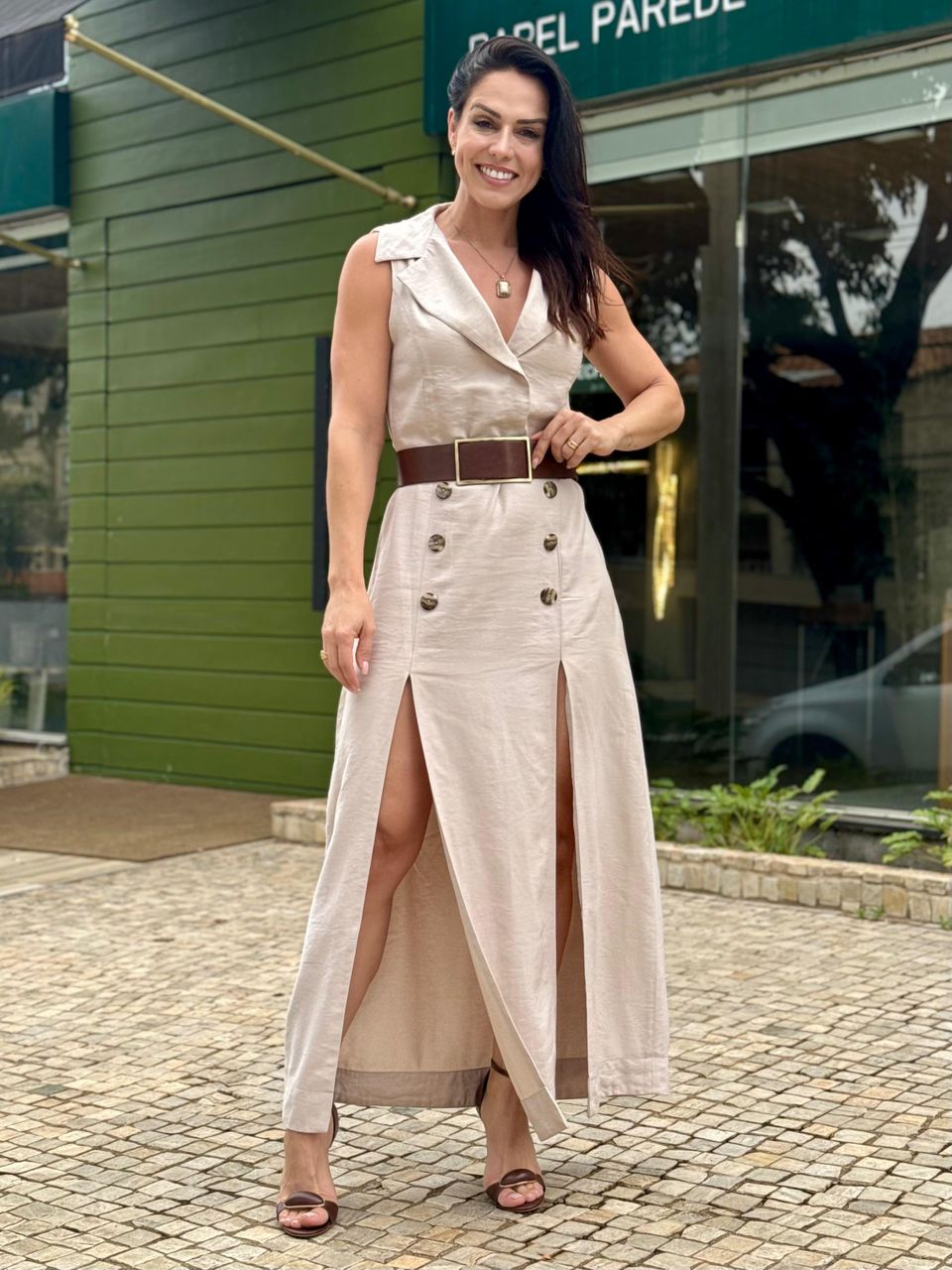 Vestido Longo Areia Iara - Arpaia