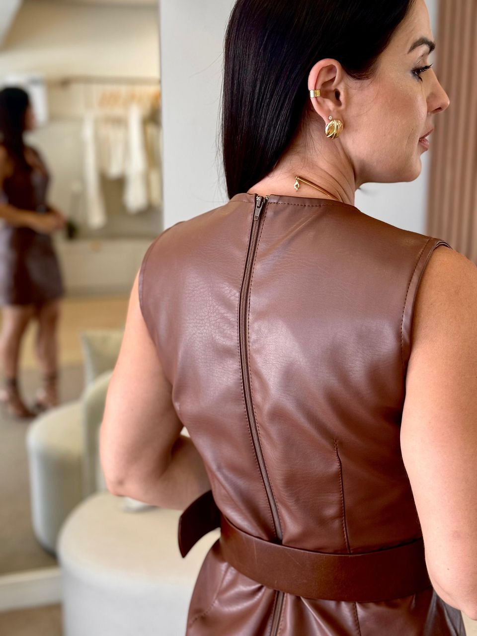Vestido Courino Miranda Marrom