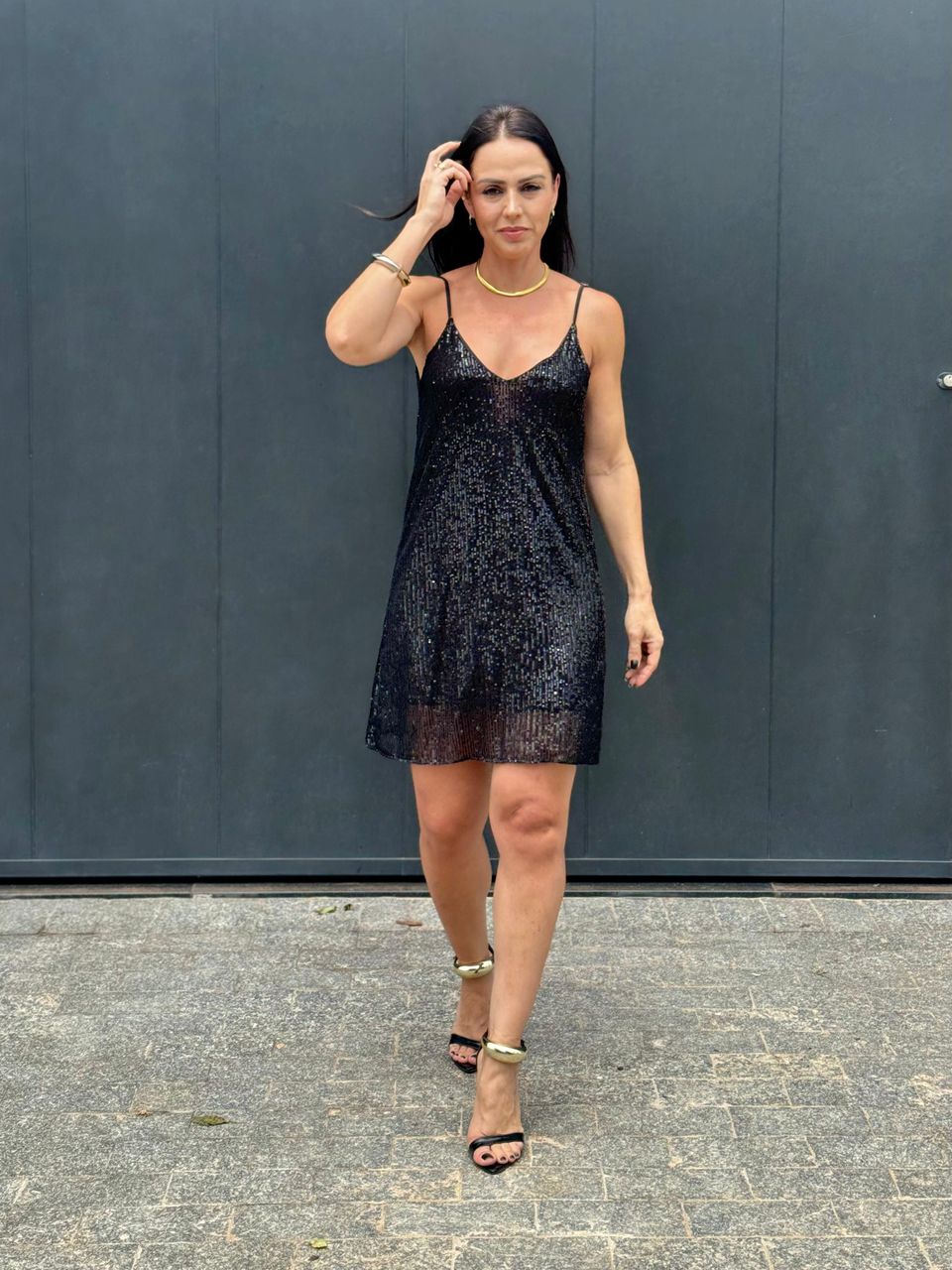 Vestido Paetê Virgínia Preto - Arpaia