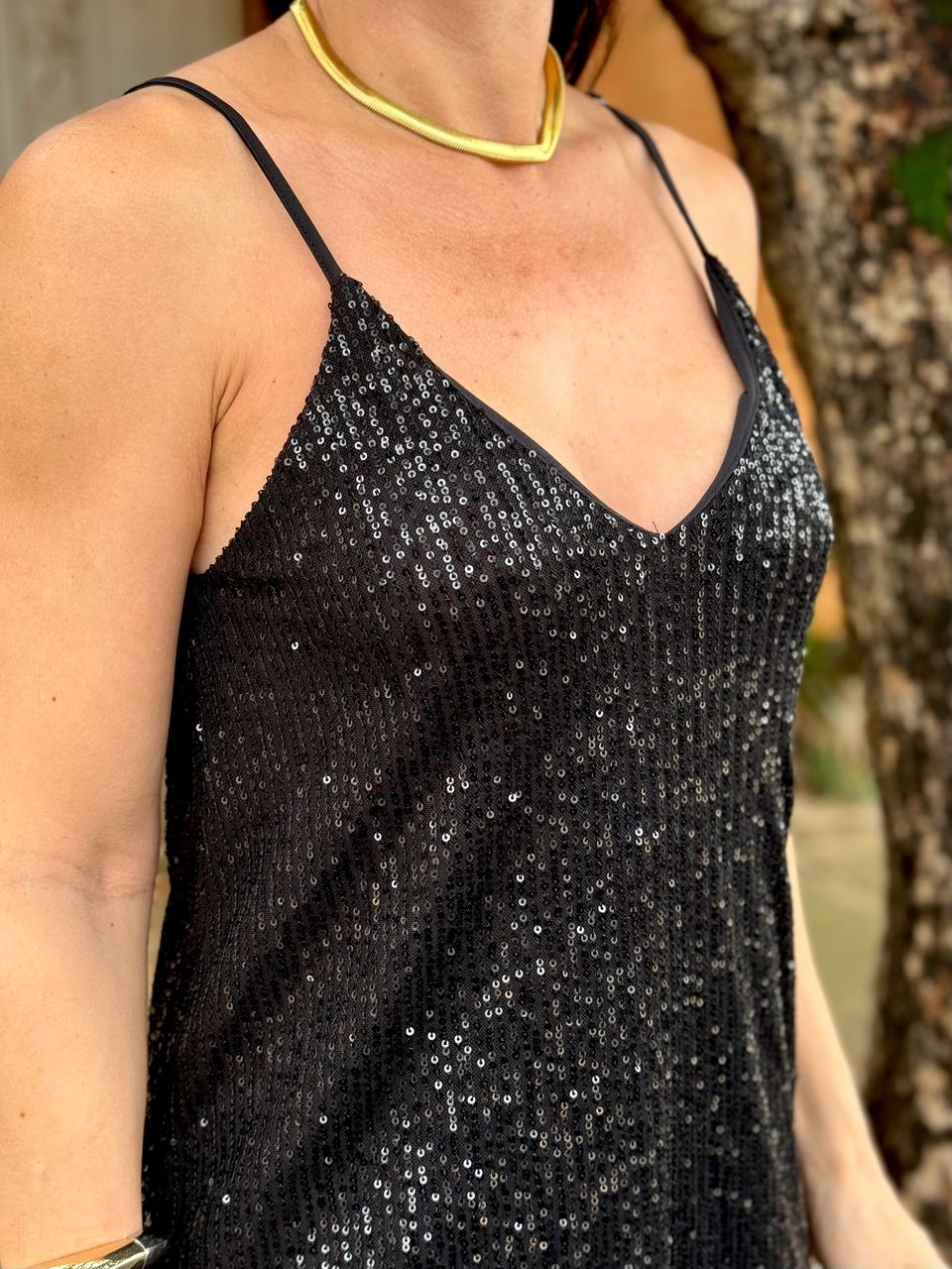 Vestido Paetê Virgínia Preto