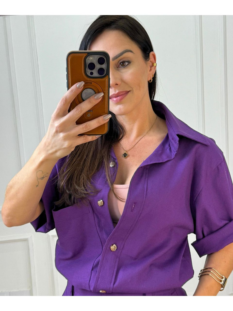 Conjunto Em Linho Coraline Roxo - Arpaia
