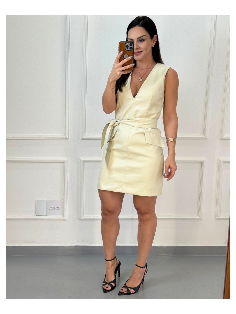 Vestido Courino Miranda Creme