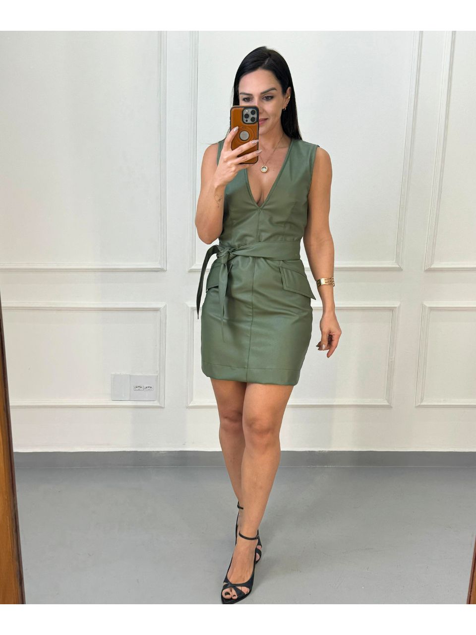 Vestido Courino Miranda Verde Militar