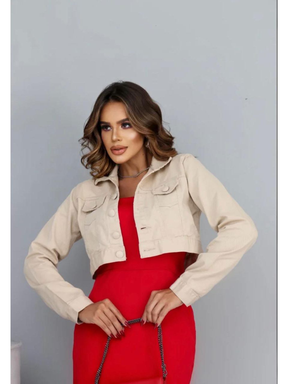 Jaqueta Cropped Nude 