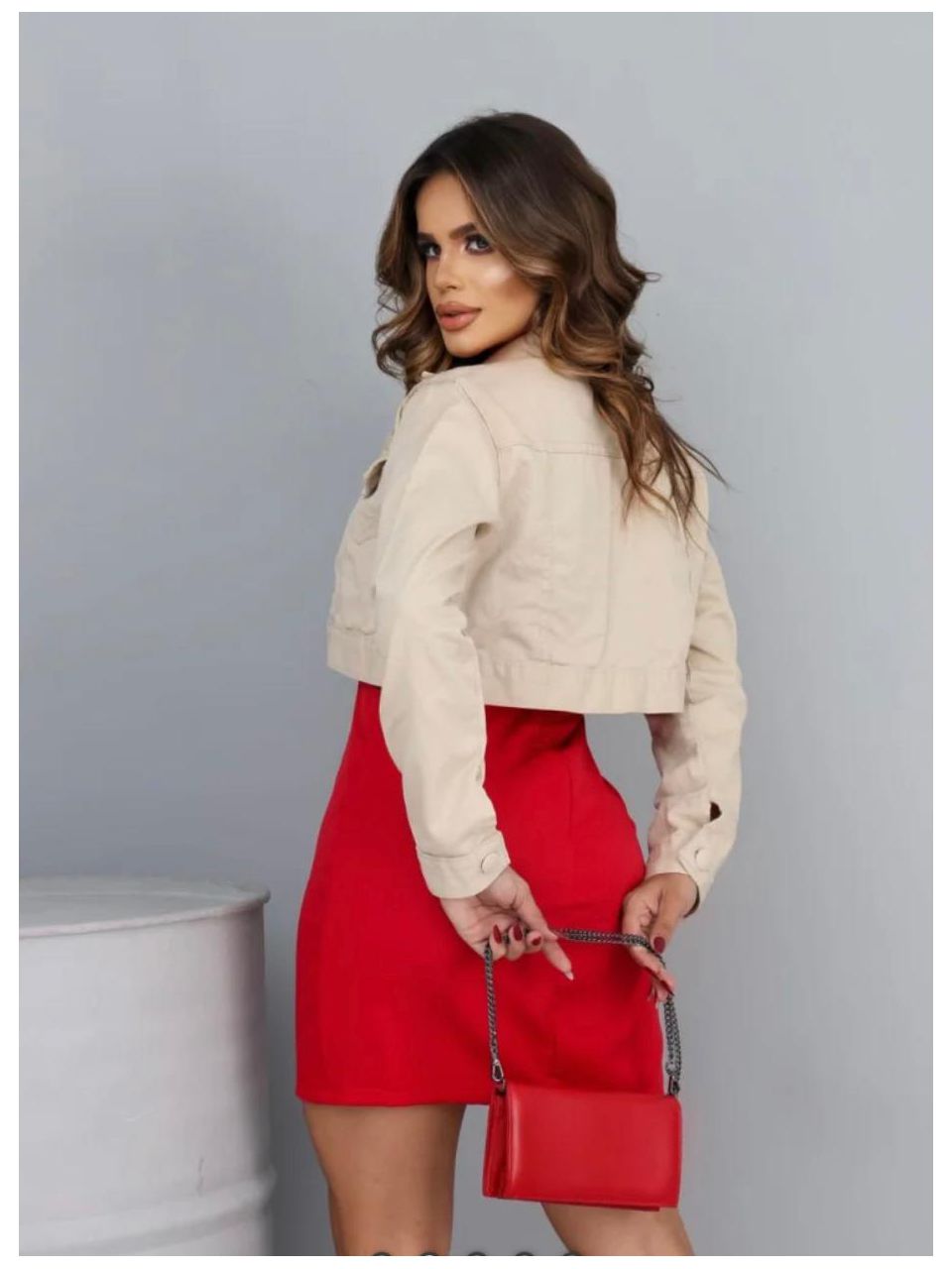 Jaqueta Cropped Nude 