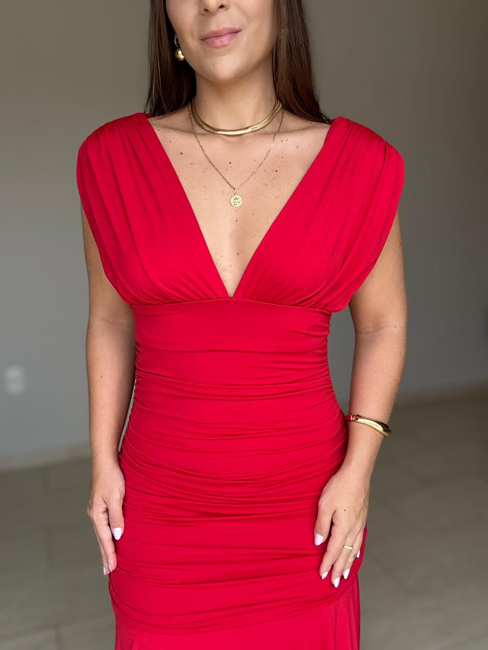 Vestido Lorena Vermelho - BRUVI