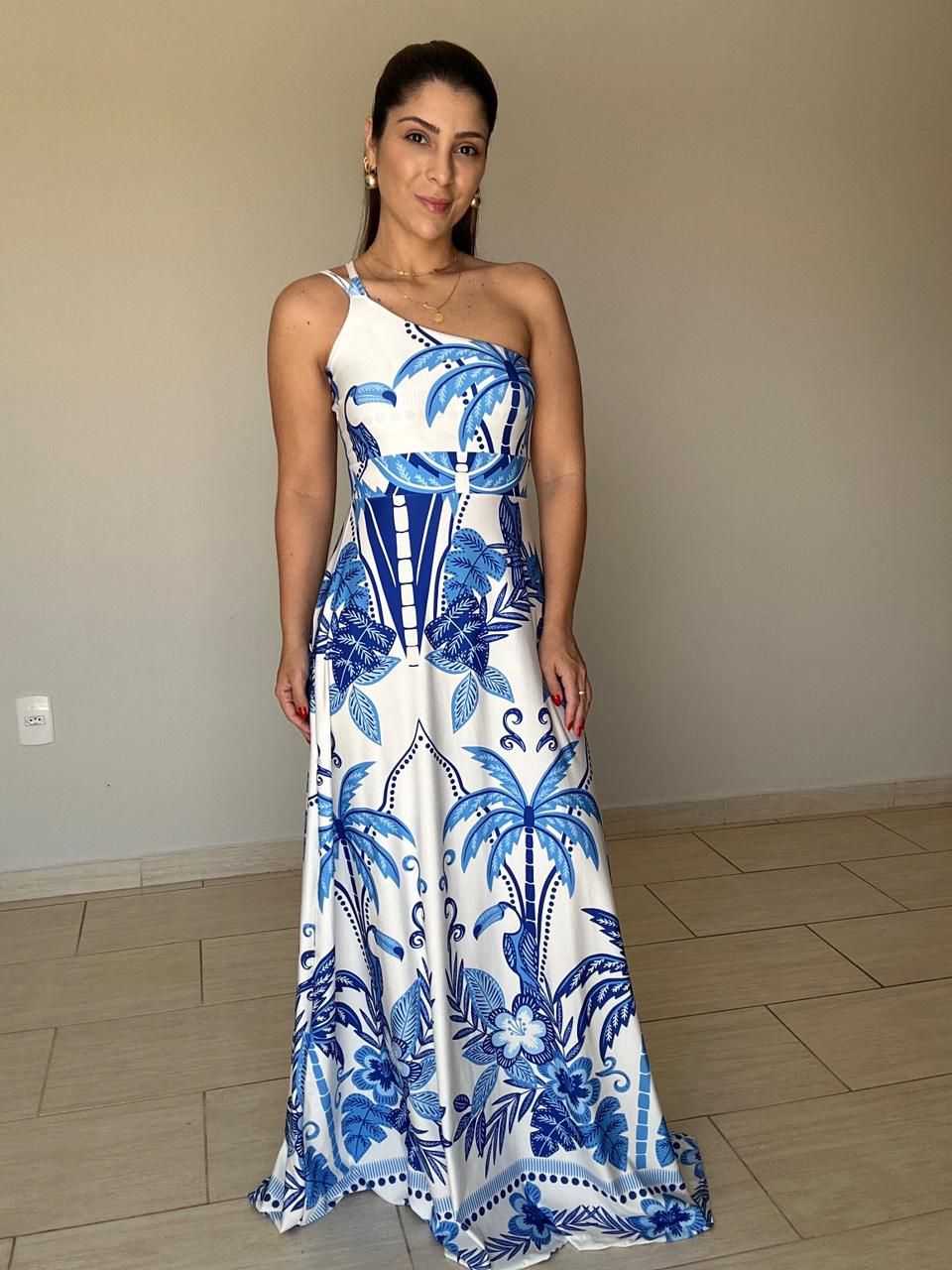 Vestido Serena Estampado Azul - BRUVI