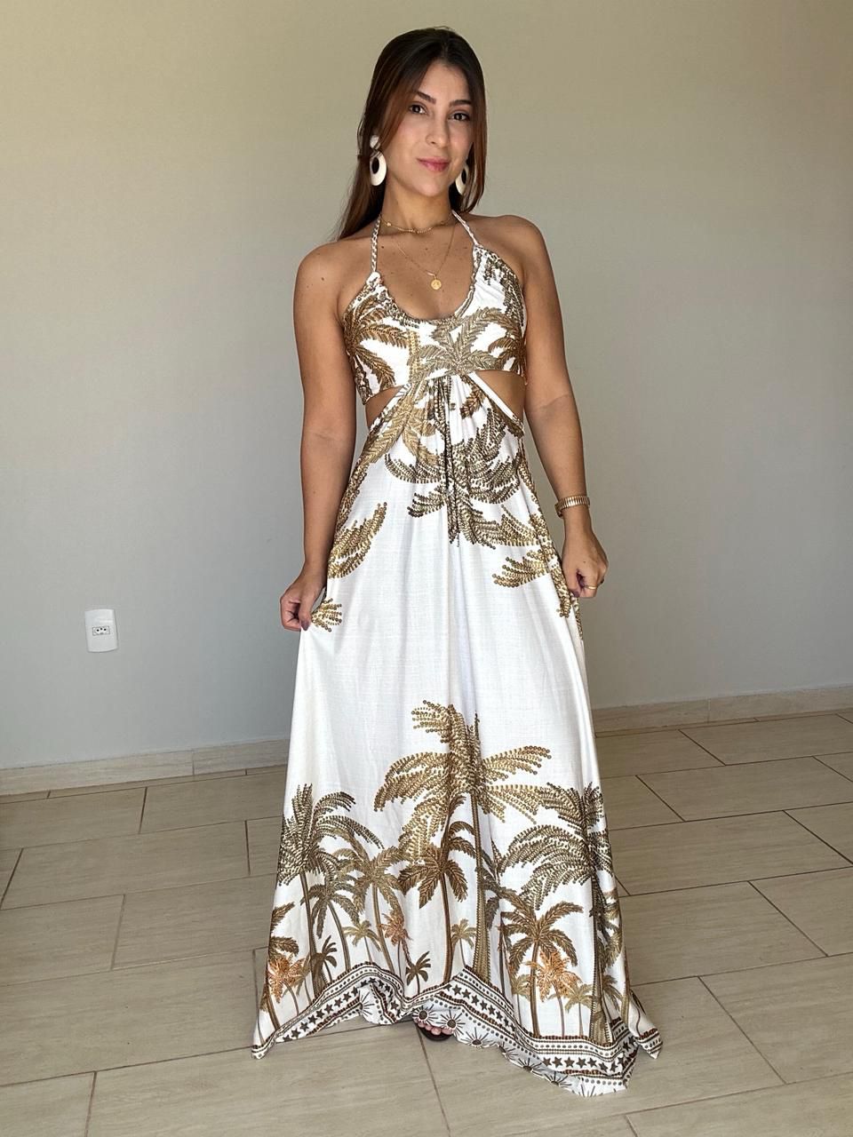 Vestido Nara Estampado Coqueiro - BRUVI