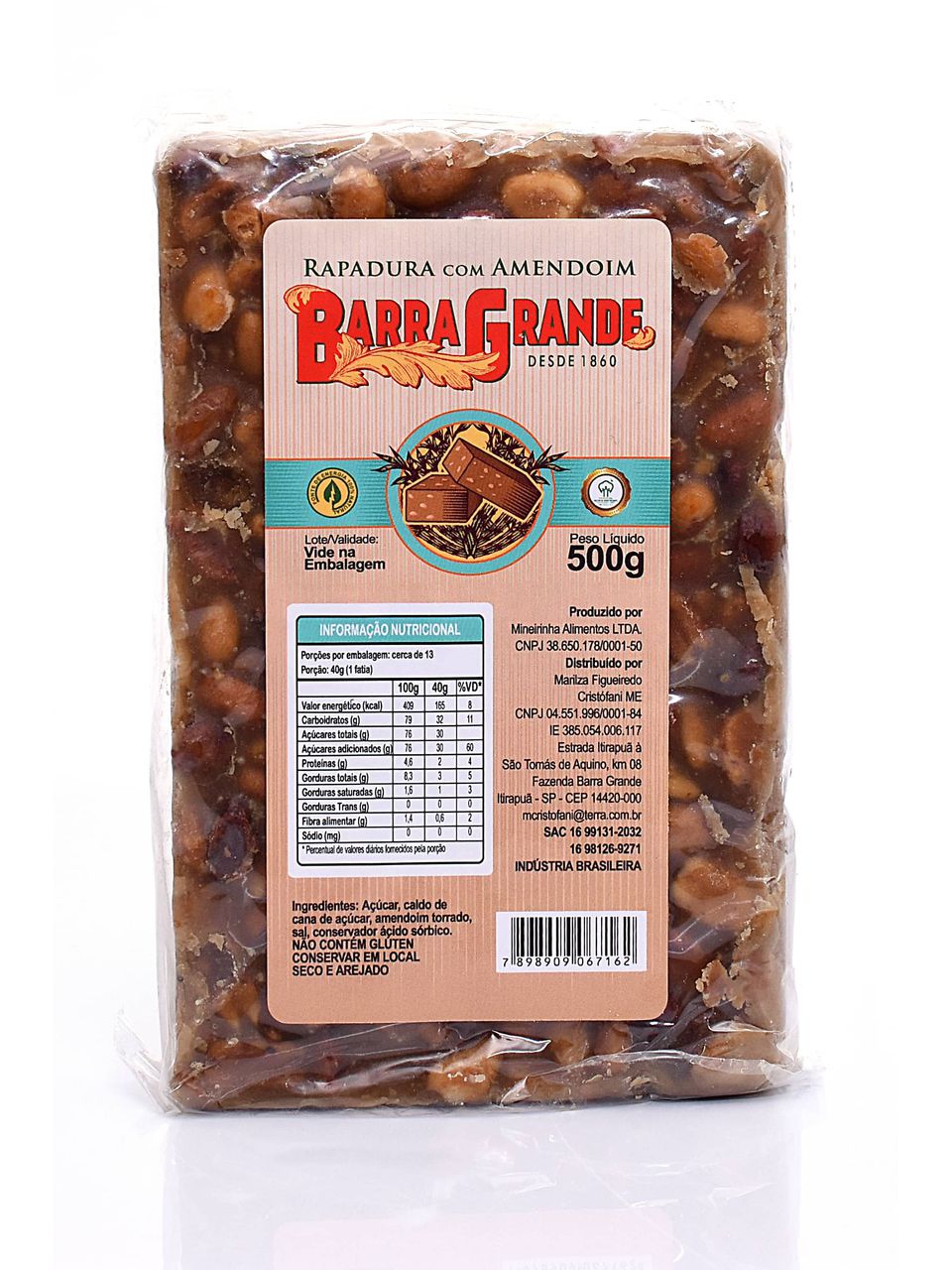 Rapadura com Amendoim 500gr