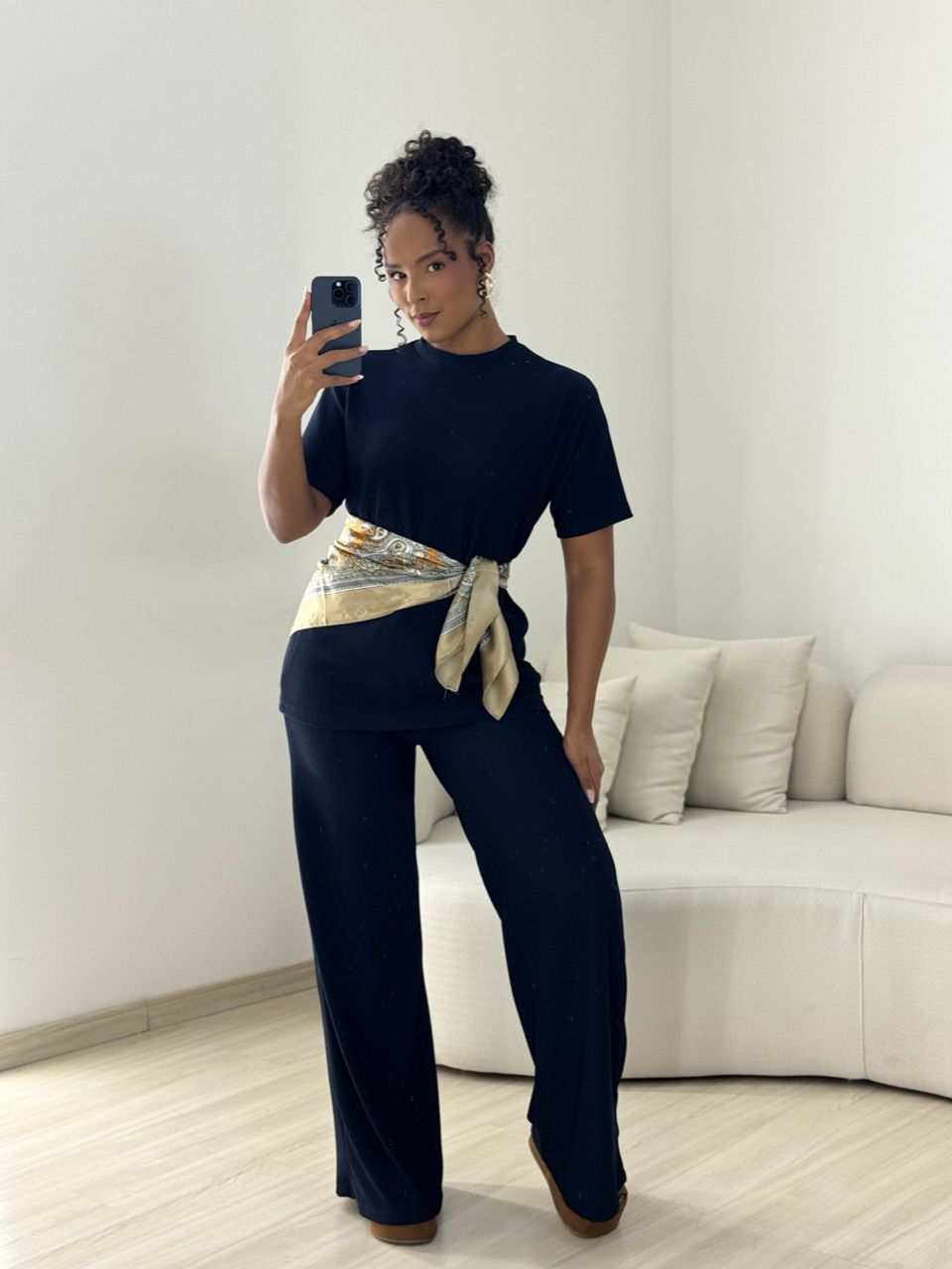 CONJUNTO IRENE BLUSA CALÇA MARINHO