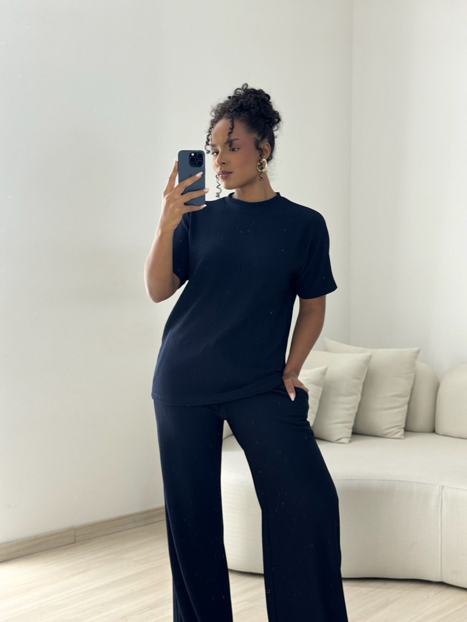 CONJUNTO IRENE BLUSA CALÇA MARINHO - 0064470055 - CAROLLA FERRARO
