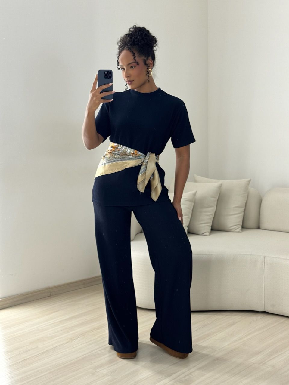 CONJUNTO IRENE BLUSA CALÇA MARINHO