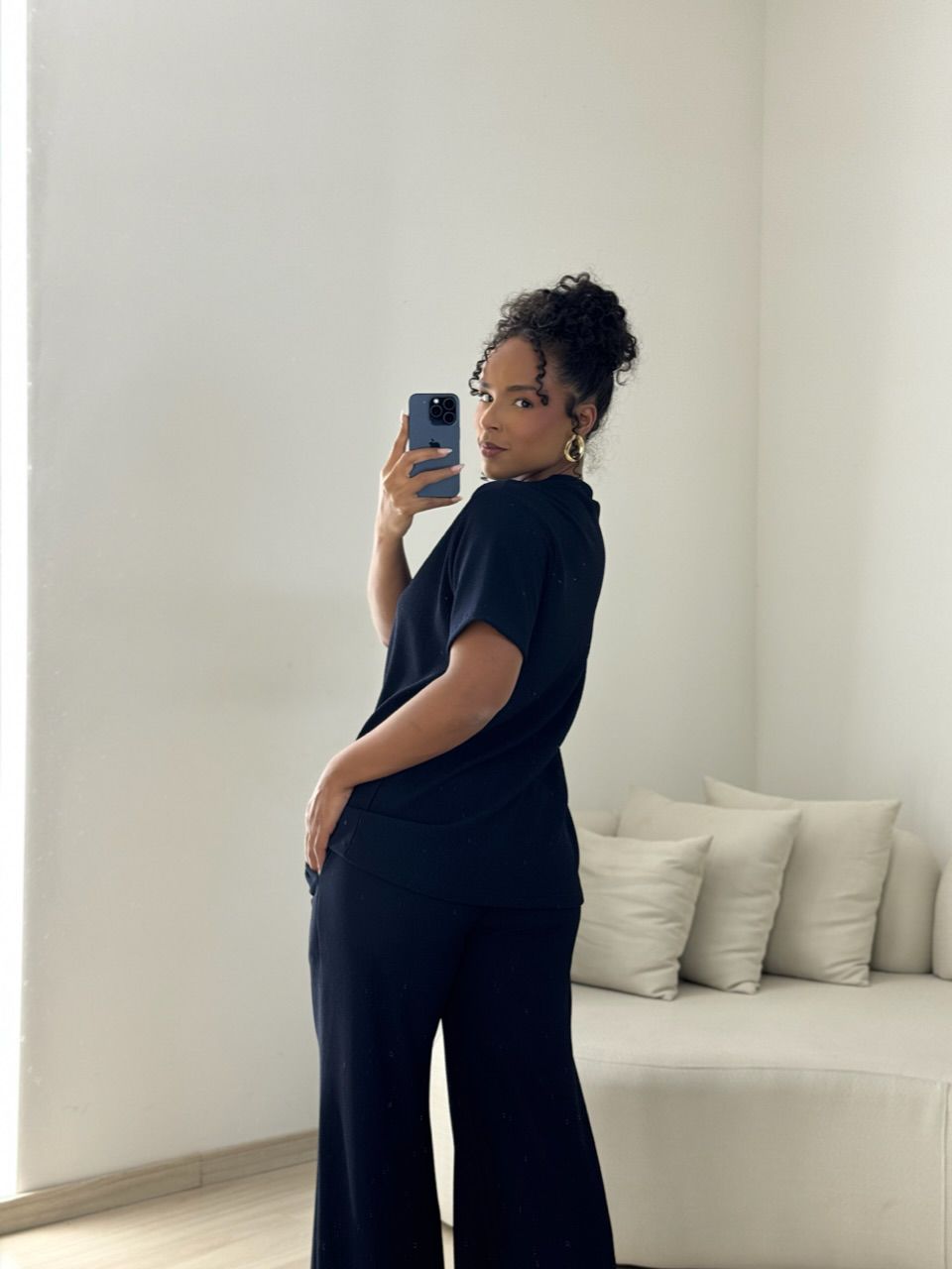 CONJUNTO IRENE BLUSA CALÇA MARINHO