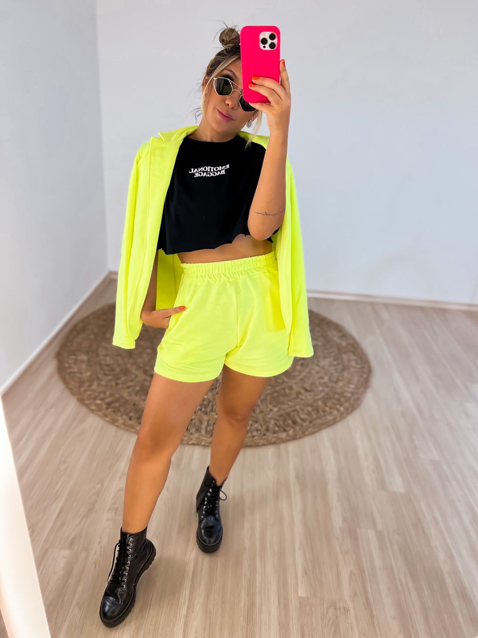 Blazer Moletom Neon Amarelo