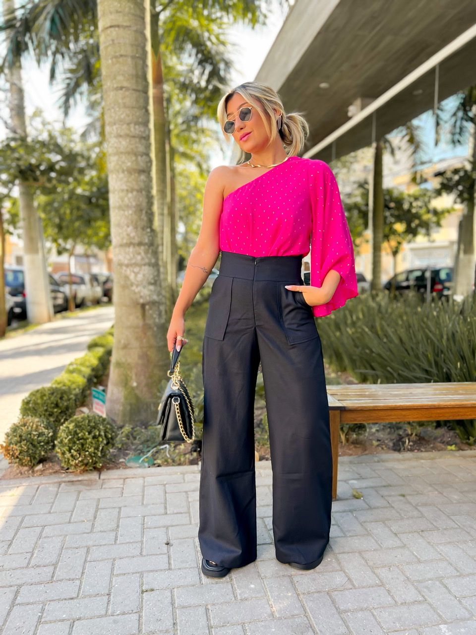 CALÇA CF PANTALONA LINHO Preta