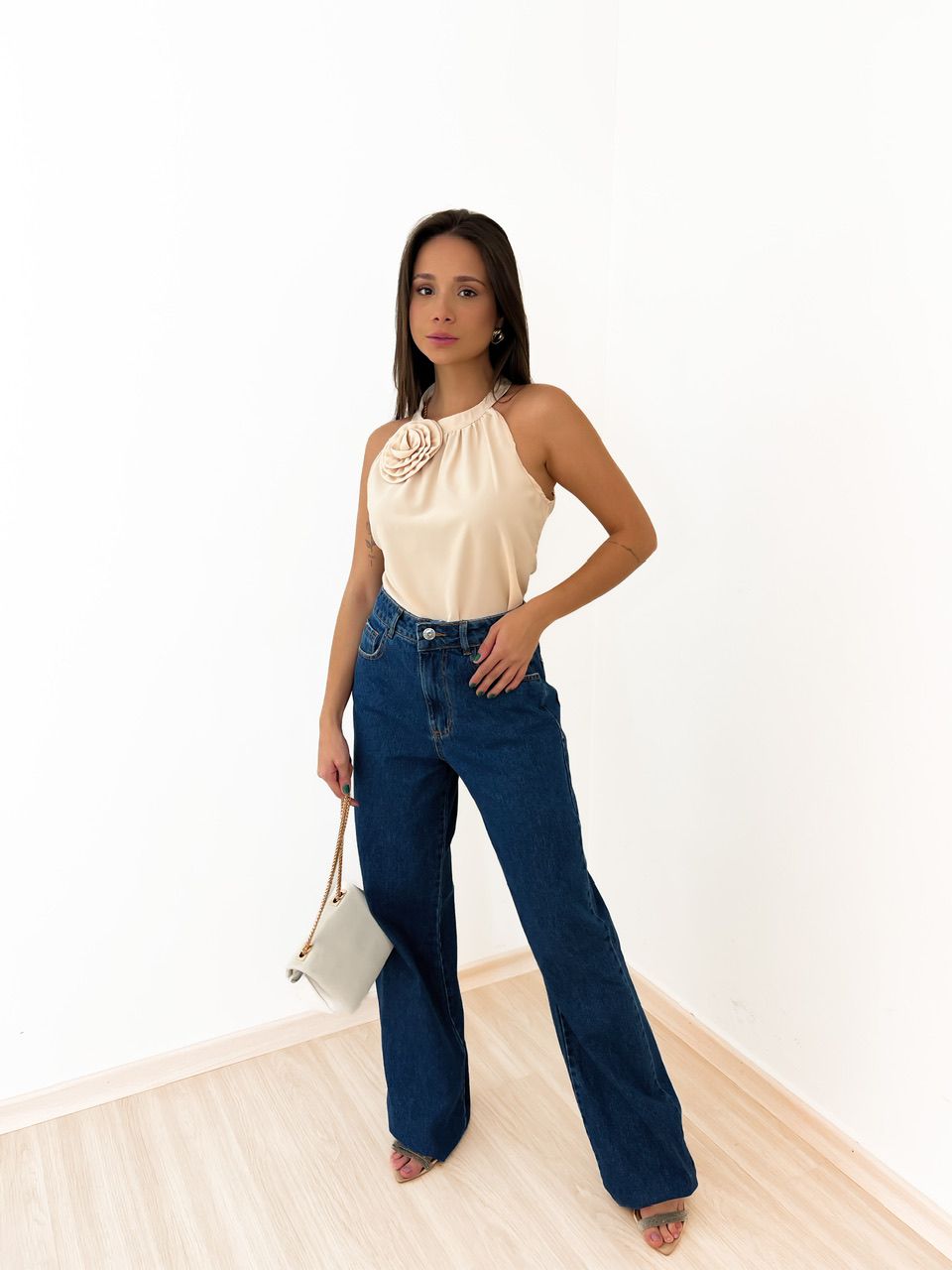 CALÇA ELSA PANTALONA JEANS ESCURO