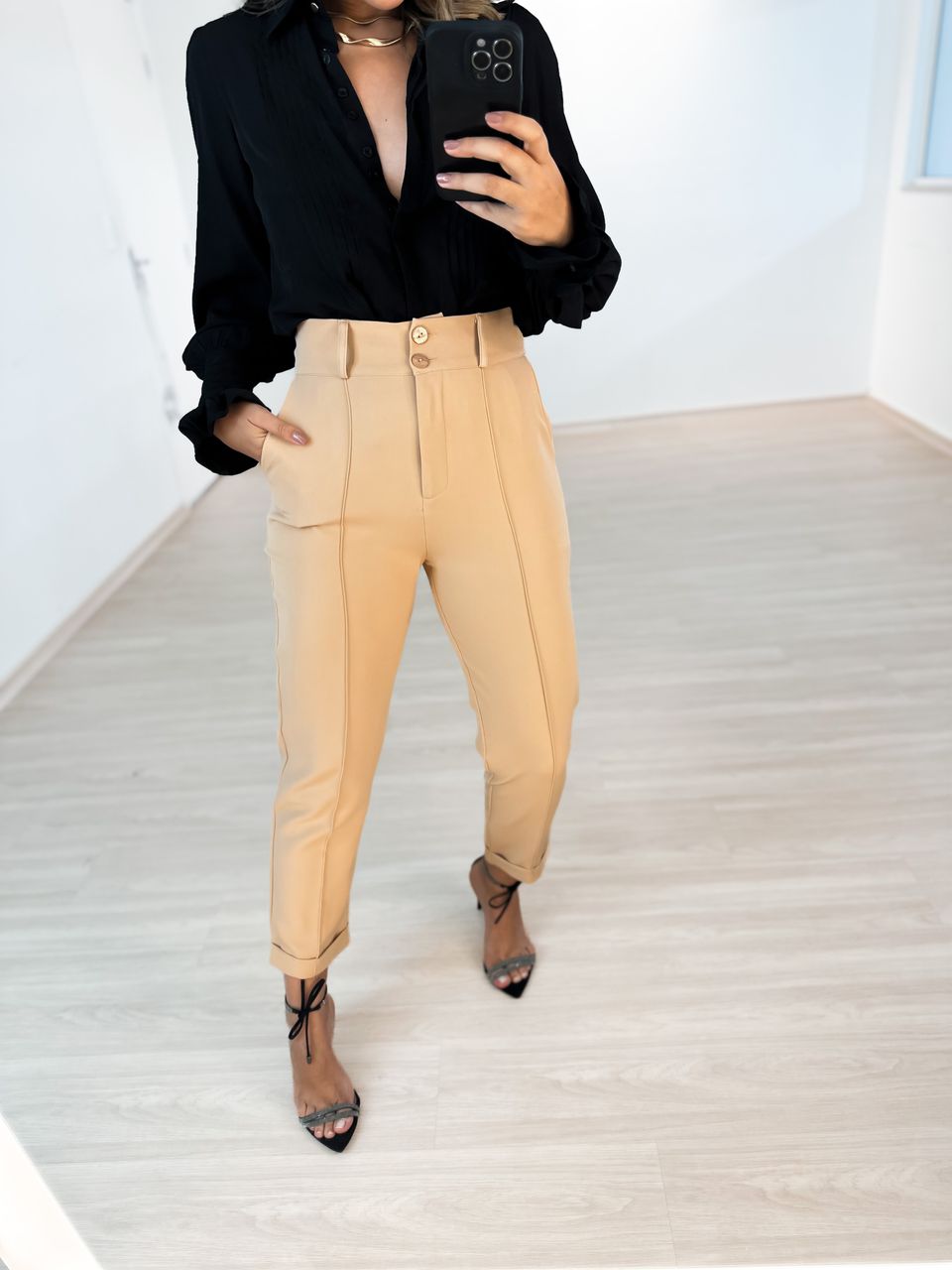 CALÇA NINA ALFAIATARIA NUDE - 0042950049 - CAROLLA FERRARO
