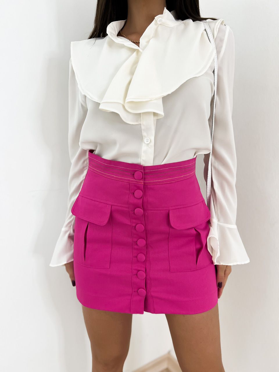 SAIA TUANE BOTÕES PINK - 0042880037 - CAROLLA FERRARO
