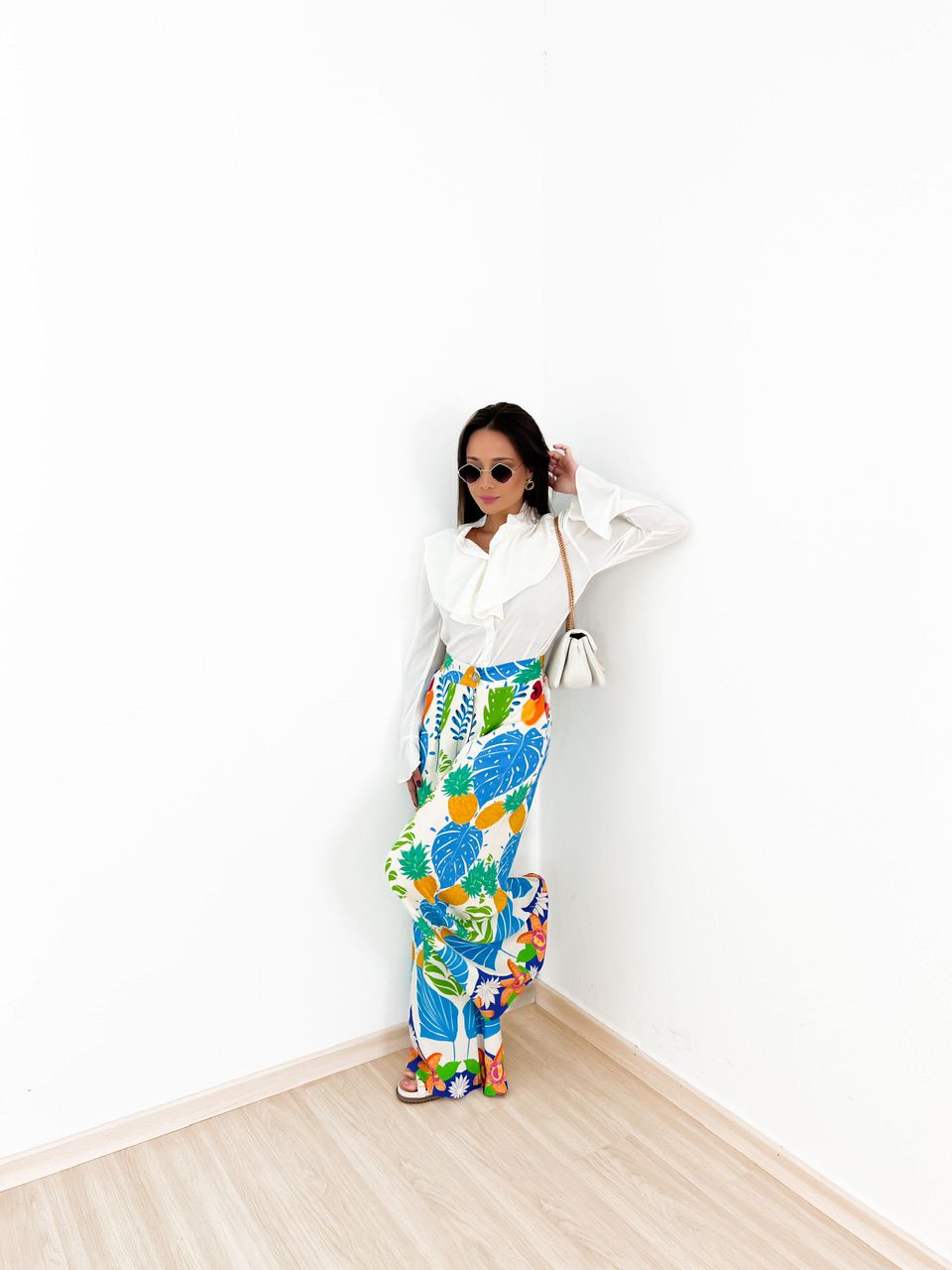 CALÇA ESTAMPADA TROPICAL OFF