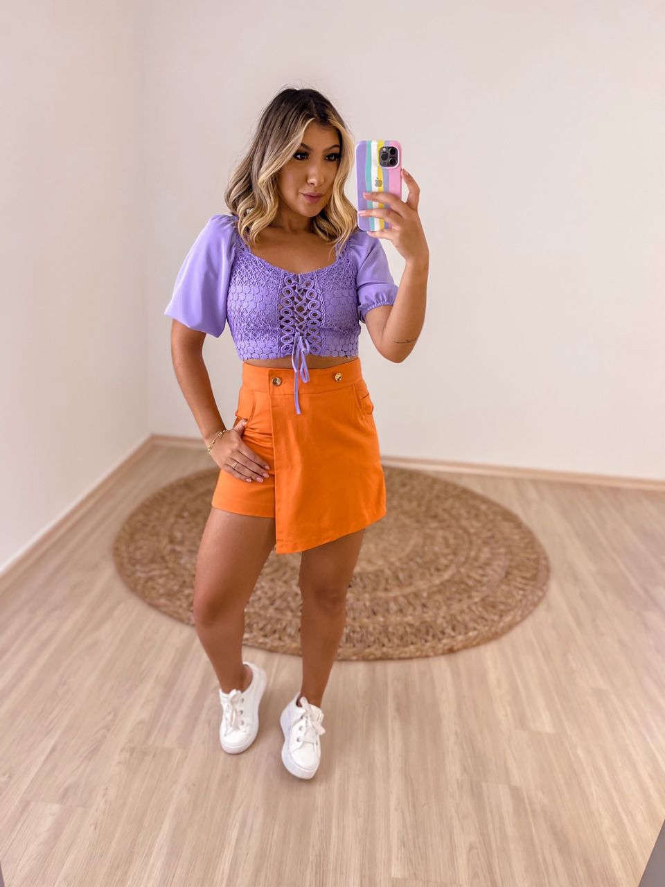 Short Saia Naila Laranja