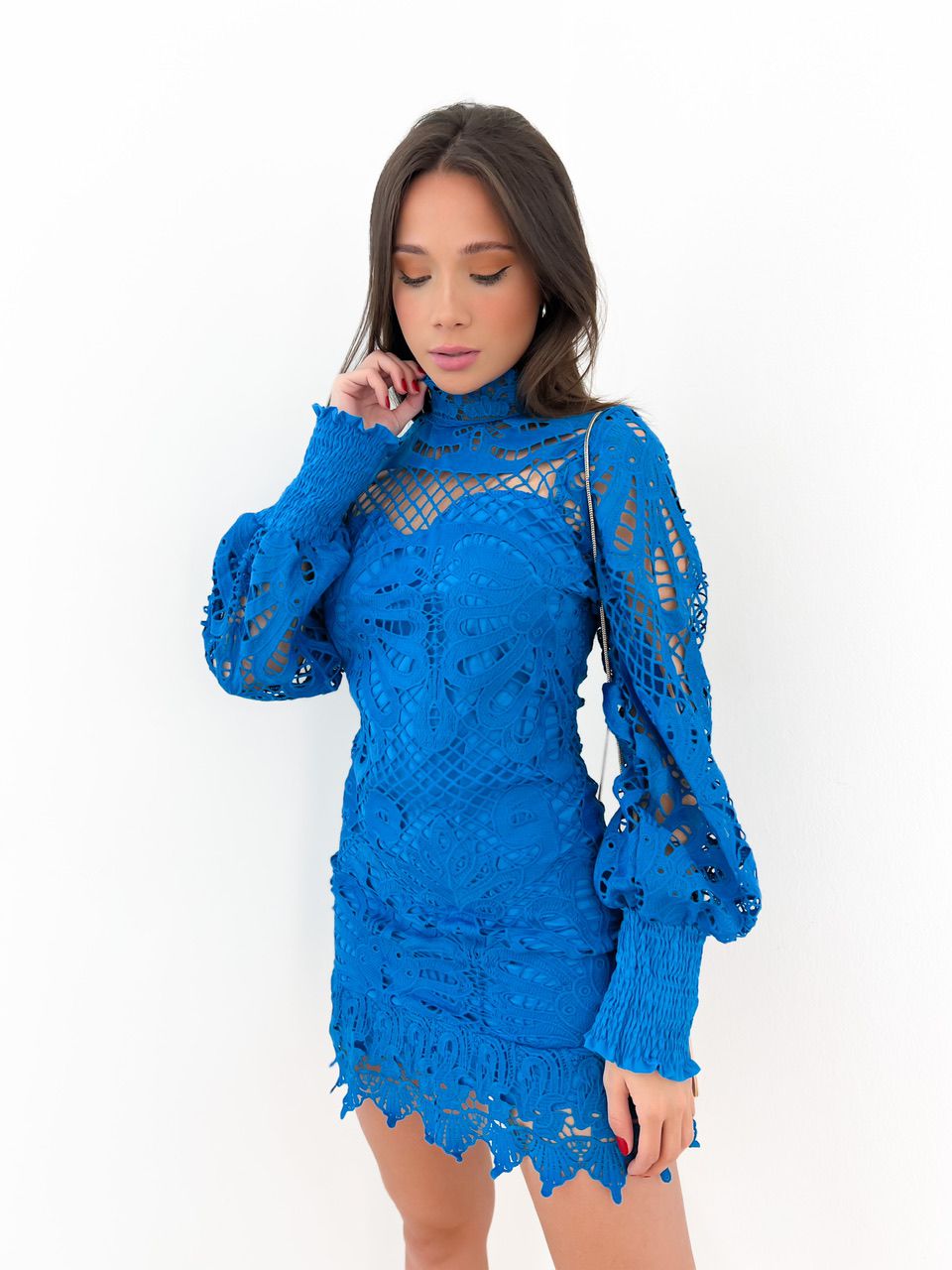 VESTIDO RENDA AZUL