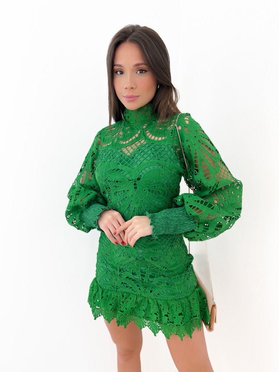 VESTIDO RENDA VERDE