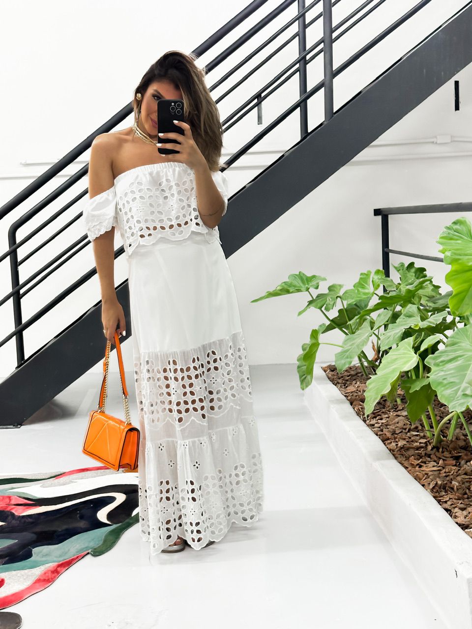 CONJUNTO SAIA RENDA MIDI OFF