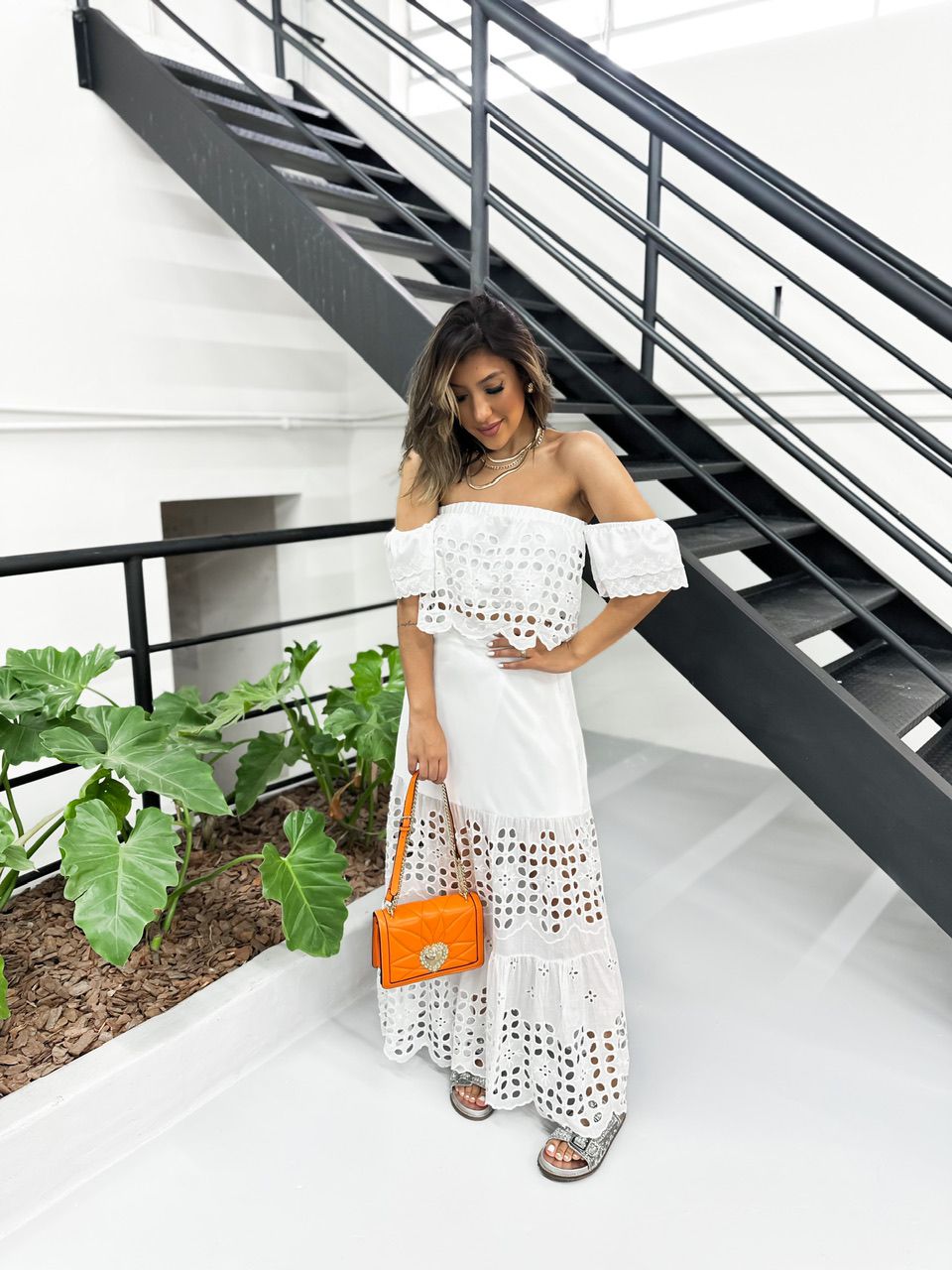 CONJUNTO SAIA RENDA MIDI OFF
