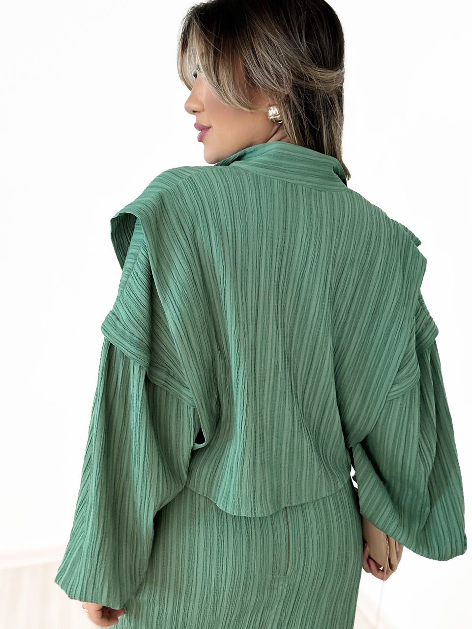 camisa cropped cf over verde
