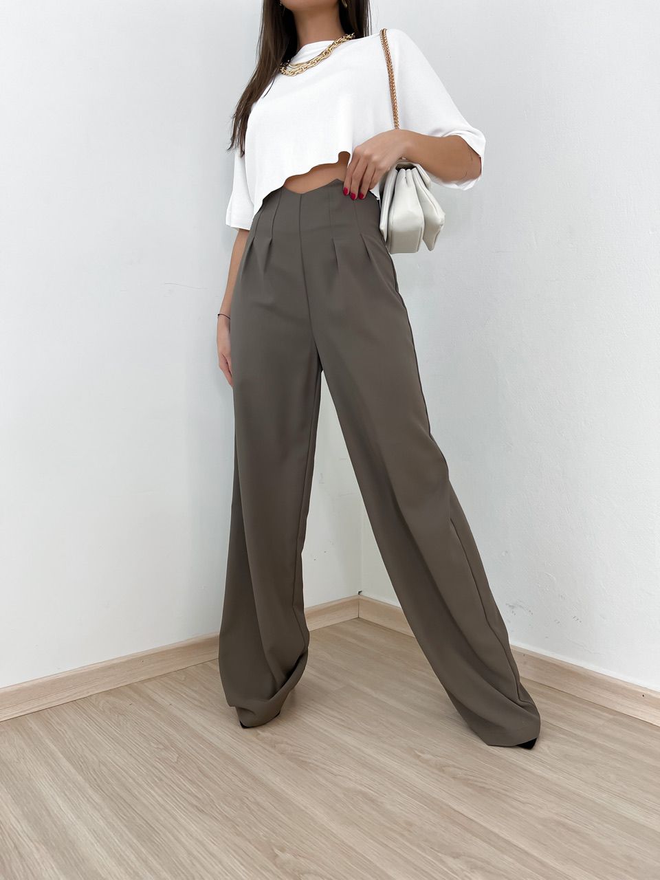 CALÇA ROSANA PANTALONA Marrom