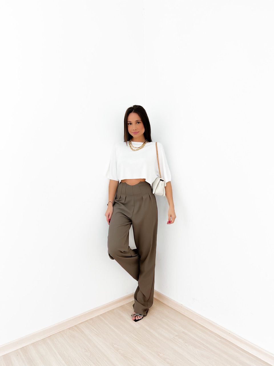 CALÇA ROSANA PANTALONA Marrom