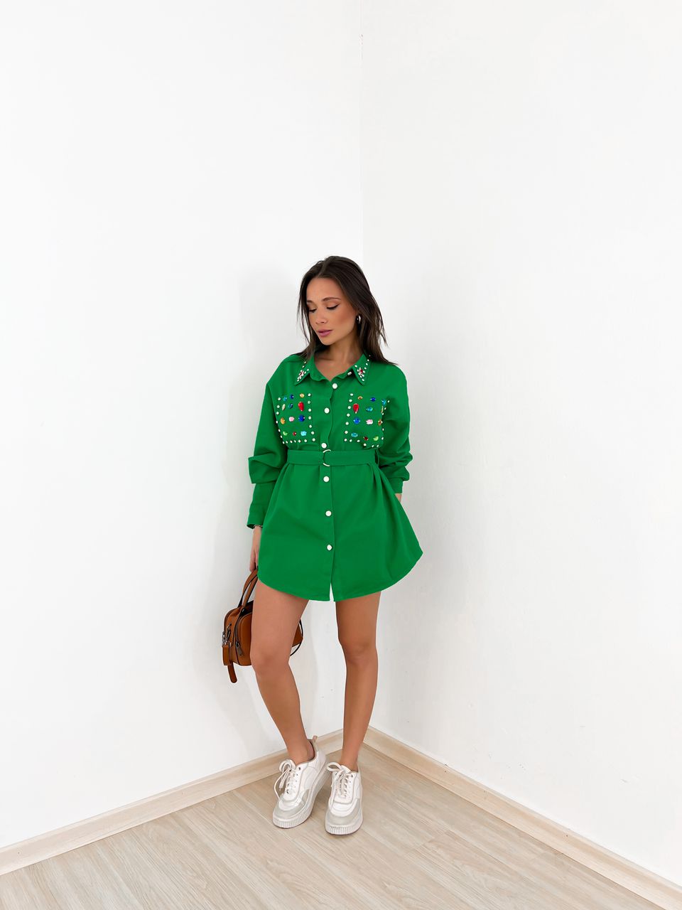 CAMISA CRISTAL PEDRARIA verde