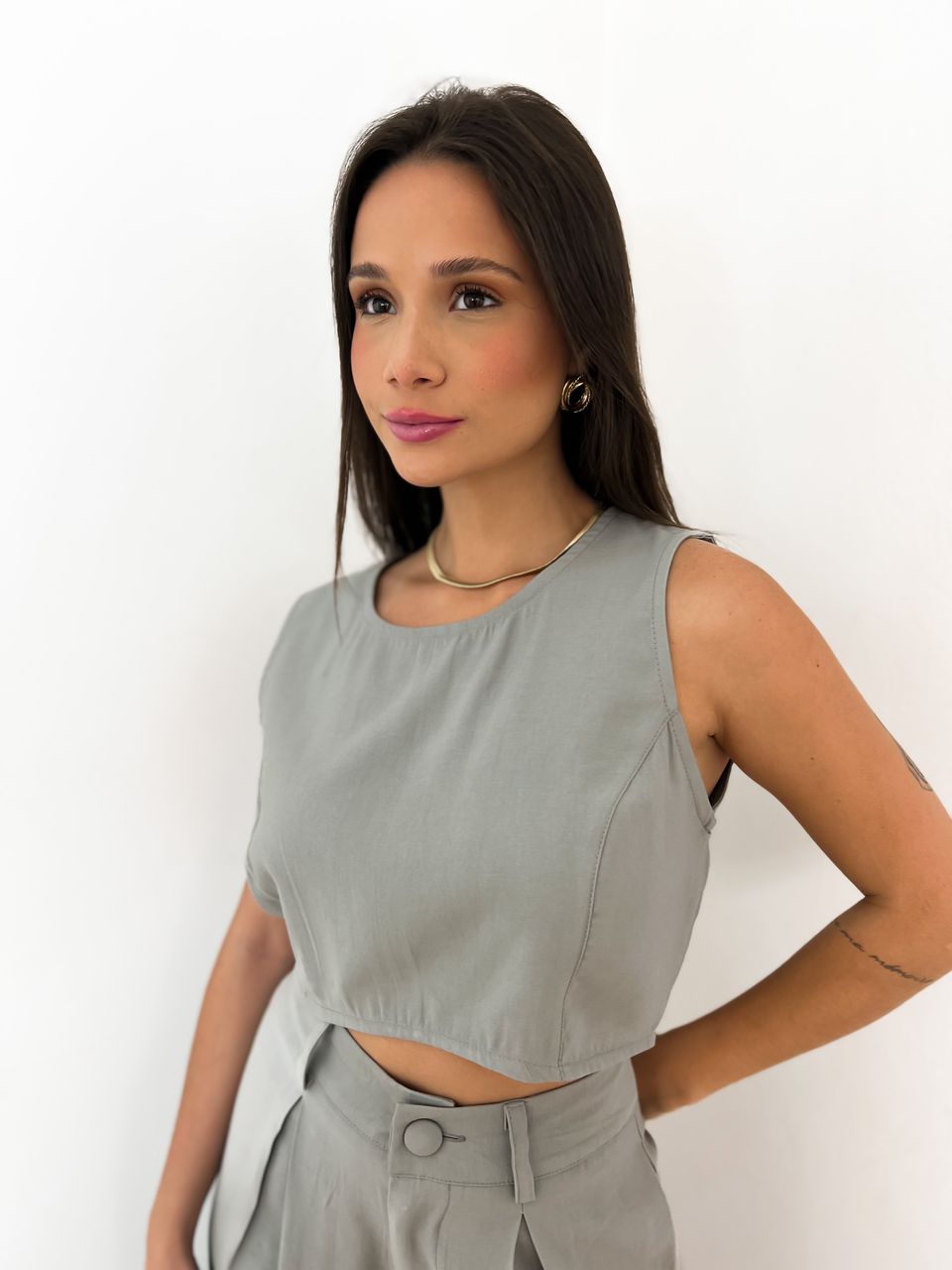 BLUSA ANGÉLICA CINZA
